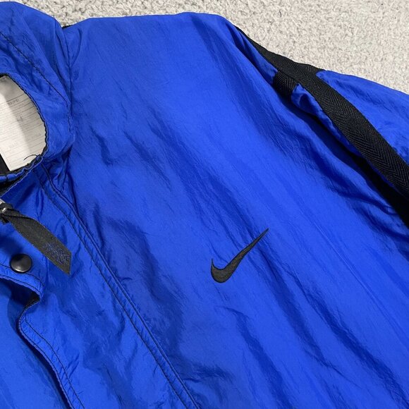 Vintage Nike Track Jacket Men XL Blue 90s Windbreaker Full Zip - Picture 1 of 8